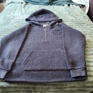 PINK By Victoria's Secret Quarter Zip Hooded Kangaroo Pocket Top